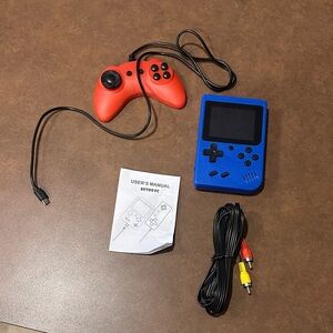 Retro Handheld Game Console with Red Controller